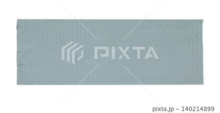 Piece of grey office adhesive tape close-up, isolated on transparent background. Suitable for design elements, labels, and mockups 140214899