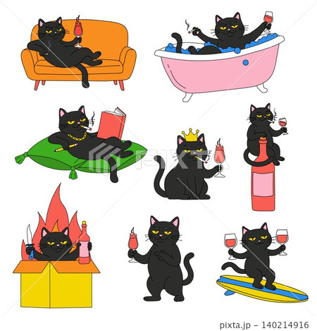 Cartoon Black Cat Adult Humor Clipart Collection Cartoon Black Cat Adult Humor Clipart Collection 140214916