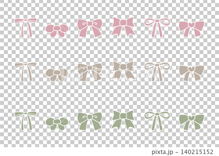Cute ribbon illustration set - muted colors Cute ribbon illustration set - muted colors 140215152