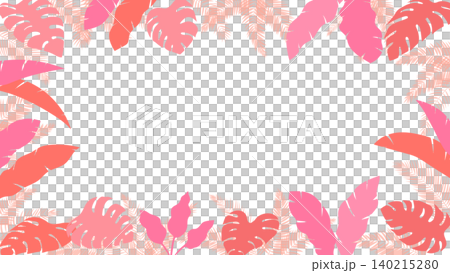 Pink tropical leaf frame, 16:9 Pink tropical leaf frame, 16:9 140215280