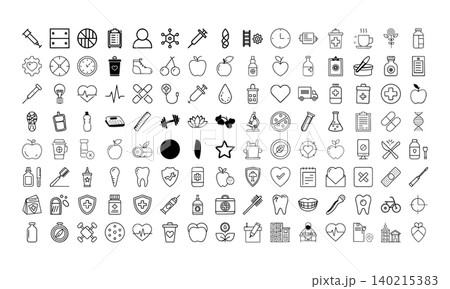Medical Healthcare Line Icons Collection with Hospital Pharmacy and Doctor Symbols Medical Healthcare Line Icons Collection with Hospital Pharmacy and Doctor Symbols 140215383