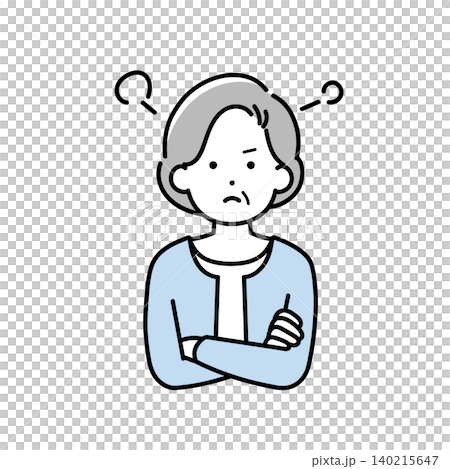 怒っているシニア女性のイラスト 怒っているシニア女性のイラスト 140215647
