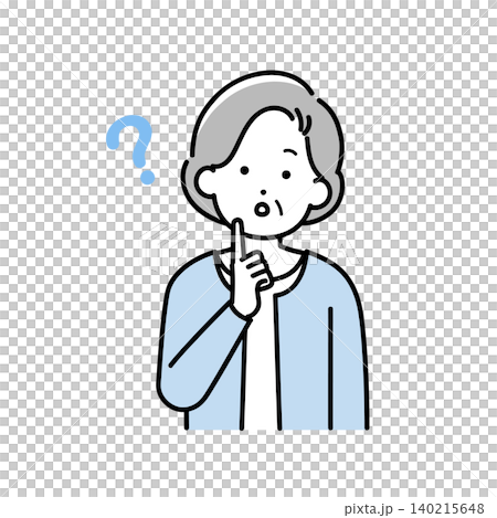 Illustration of a wondering senior woman Illustration of a wondering senior woman 140215648