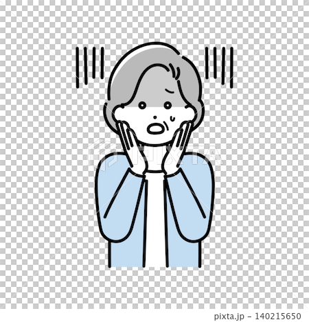 一位震驚的高級女性的插圖 140215650