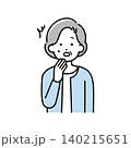 驚いた表情のシニア女性のイラスト 140215651