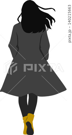 秋服を着た女性がポーズをとっているイラスト 秋服を着た女性がポーズをとっているイラスト 140215663