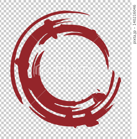 A simple, Japanese-style illustration of a red circle. A simple, Japanese-style illustration of a red circle. 140216046