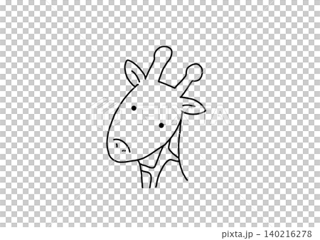 Giraffe (1) - Line drawing Giraffe (1) - Line drawing 140216278