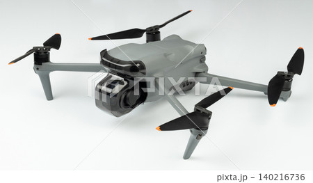 Drone sits on a plain surface ready for flight and capture Drone sits on a plain surface ready for flight and capture 140216736