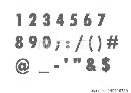 文字 5 数字 グレー 文字 5 数字 グレー 140216786