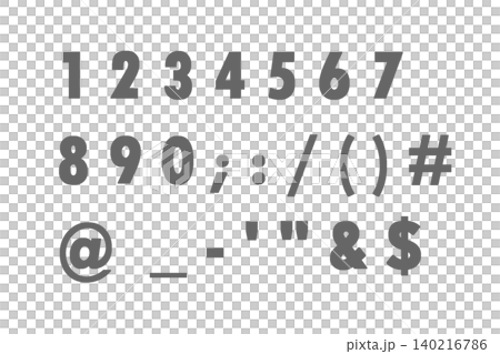 文字 5 数字 グレー 文字 5 数字 グレー 140216786