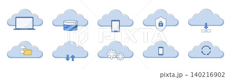 cloud-technology-icons-set-data-storage-security-network-flat-vector 140216902