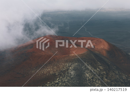 Tolbachinsky Dol Northern Breakthrough volcanic cone in mist, Kamchatka Tolbachinsky Dol Northern Breakthrough volcanic cone in mist, Kamchatka 140217519