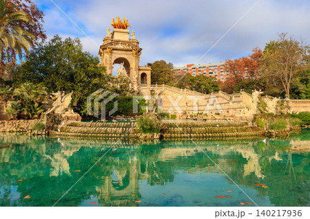 Cascada Monumental fountain in Ciutadella park in Barcelona, Spain 140217936