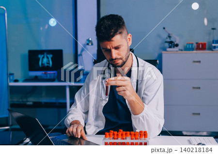 Attractive student of chemistry working in laboratory 140218184
