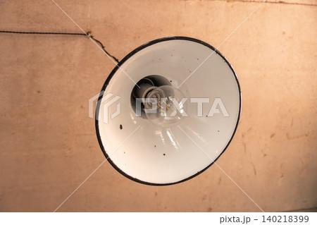 Vintage Industrial Enamel Pendant Lamp with Exposed LED Bulb Vintage Industrial Enamel Pendant Lamp with Exposed LED Bulb 140218399