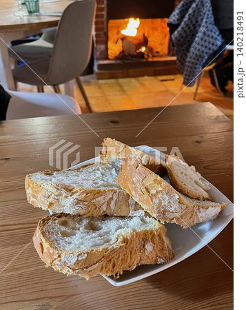 Rustic Bread with Golden Crust Texture 140218491