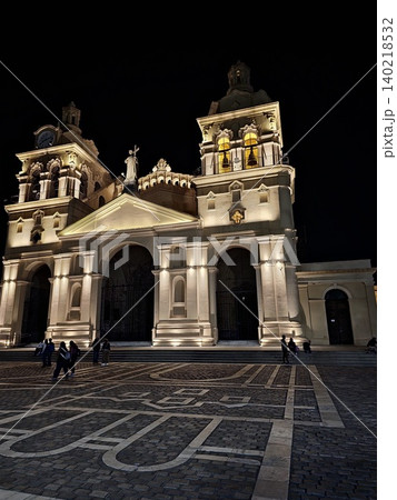 Cordoba, Argentina - April 10, 2026: Evening view of the Cathedral of Cordoba 140218532