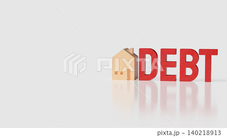 Minimal Home Debt Financial Risk Concept 3d render. 140218913
