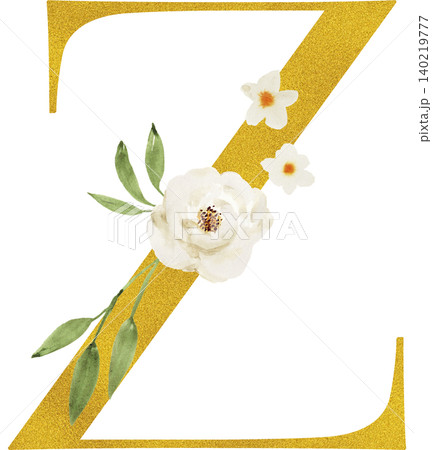金色の文字Zと白いバラの透明背景イラスト 金色の文字Zと白いバラの透明背景イラスト 140219777