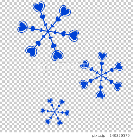 A snowflake with a blue heart pattern A snowflake with a blue heart pattern 140220579