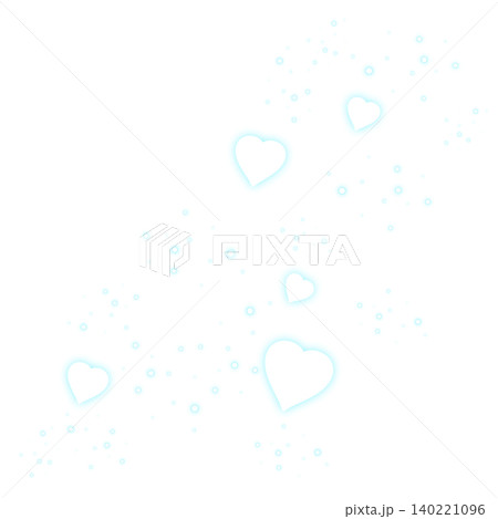 薄い水色のキラキラした粒子とハートのイラスト 薄い水色のキラキラした粒子とハートのイラスト 140221096