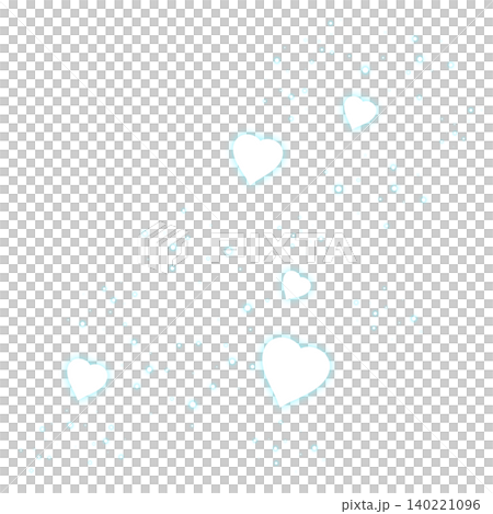 薄い水色のキラキラした粒子とハートのイラスト 薄い水色のキラキラした粒子とハートのイラスト 140221096