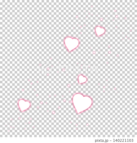 A vibrant pink, sparkling particle and heart illustration. A vibrant pink, sparkling particle and heart illustration. 140221103