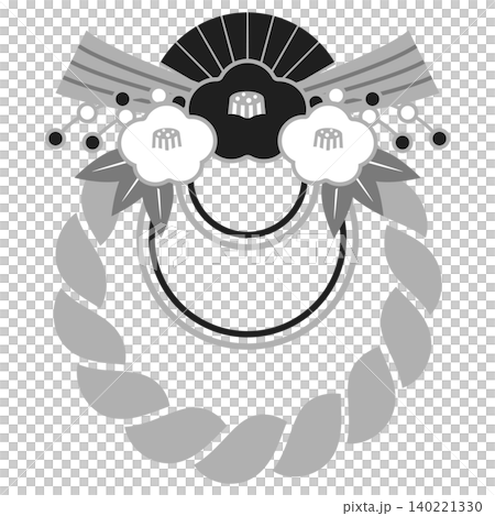 附註連繩新年裝飾圖示插圖單色 附註連繩新年裝飾圖示插圖單色 140221330