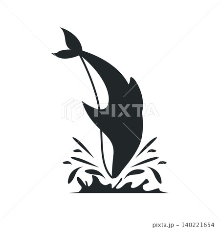 Elegant Dolphin Logo Aquatic Sea Animal Silhouette Design Template Elegant Dolphin Logo Aquatic Sea Animal Silhouette Design Template 140221654