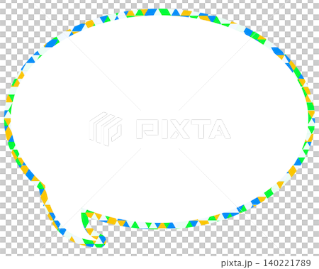 Stained glass style speech bubble, triangular pattern, round shape Stained glass style speech bubble, triangular pattern, round shape 140221789