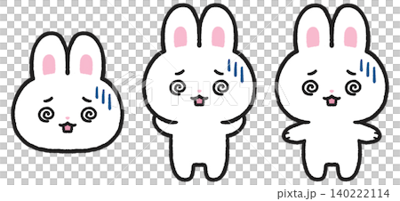 A set of illustrations of confused rabbits A set of illustrations of confused rabbits 140222114