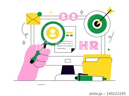 Human Resources Vector Illustration Featuring Recruitment Process, Employee Management, Hiring Strategy, HR Administration, and Workforce Development Human Resources Vector Illustration Featuring Recruitment Process, Employee Management, Hiring Strategy, HR Administration, and Workforce Development 140222295