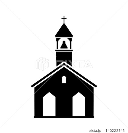 Classic Church Building Silhouette 140222343