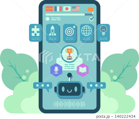 AI Language Learning App Dashboard With Chatbot Assistant AI Language Learning App Dashboard With Chatbot Assistant 140222434