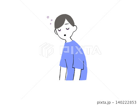 寝不足の男性のイラスト 140222853