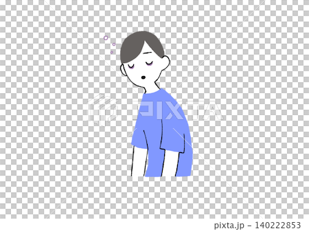 寝不足の男性のイラスト 140222853