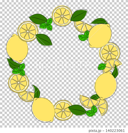 Lemon and mint vector illustration frame Lemon and mint vector illustration frame 140223061