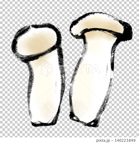 挿絵イラスト　墨絵　水墨画　エリンギ 140223849