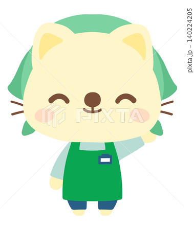 エプロン姿の猫店員のイラスト(案内) 働く 動物 エプロン姿の猫店員のイラスト(案内) 働く 動物 140224205