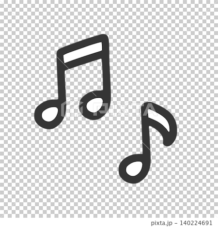 簡單的單色音符圖標 簡單的單色音符圖標 140224691