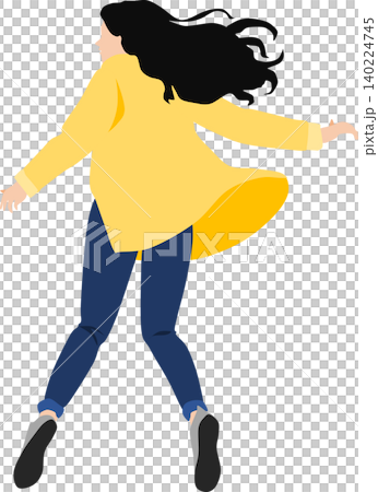 An illustration of a woman in autumn clothes striking a pose. An illustration of a woman in autumn clothes striking a pose. 140224745