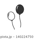 モノクロの風船のイラスト 140224750