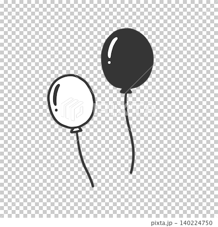 Black and white illustration of a balloon Black and white illustration of a balloon 140224750