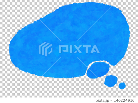 A hand-drawn speech bubble painted with light blue crayon and watercolor. A hand-drawn speech bubble painted with light blue crayon and watercolor. 140224916