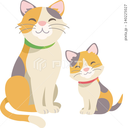 大きな三毛猫と小さな三毛猫 大きな三毛猫と小さな三毛猫 140225027