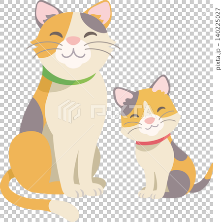 大きな三毛猫と小さな三毛猫 大きな三毛猫と小さな三毛猫 140225027