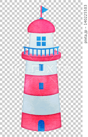 Lighthouse illustration, hand-painted watercolor. Lighthouse illustration, hand-painted watercolor. 140225583
