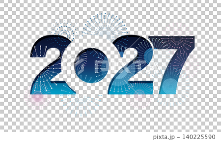 新年賀卡素材:煙火和標誌插圖,慶祝2027年 新年賀卡素材:煙火和標誌插圖,慶祝2027年 140225590