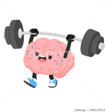 Brain Character Lifting Weights at Gym 140225912